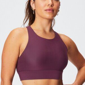 Fabletics No Bounce High Impact Sports Bra Burgundy